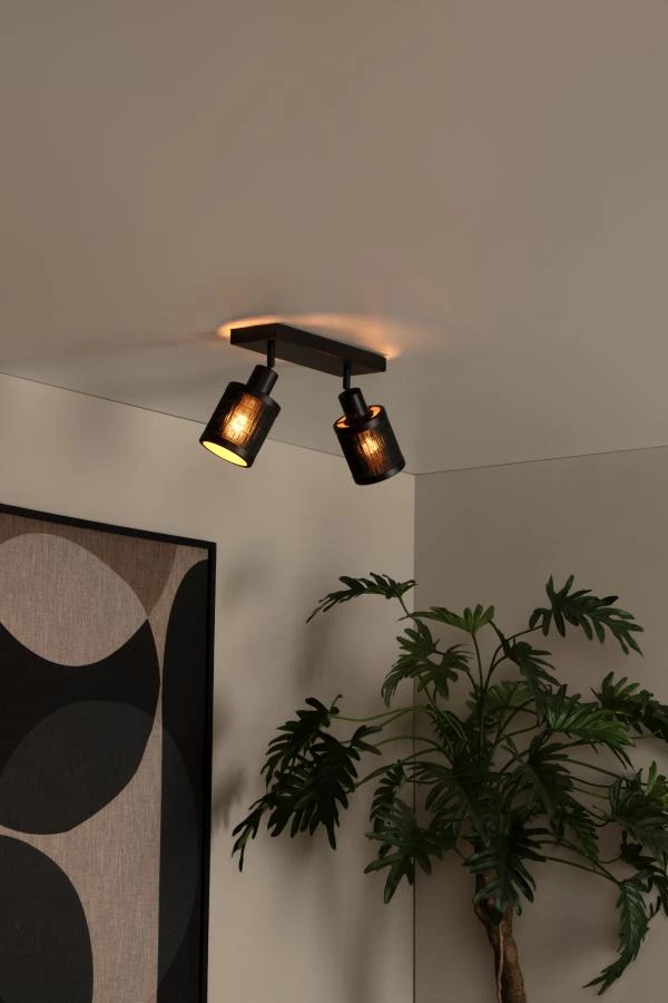 Lucide TAGALOG - Ceiling spotlight - 2xE27 - Black - atmosphere 1